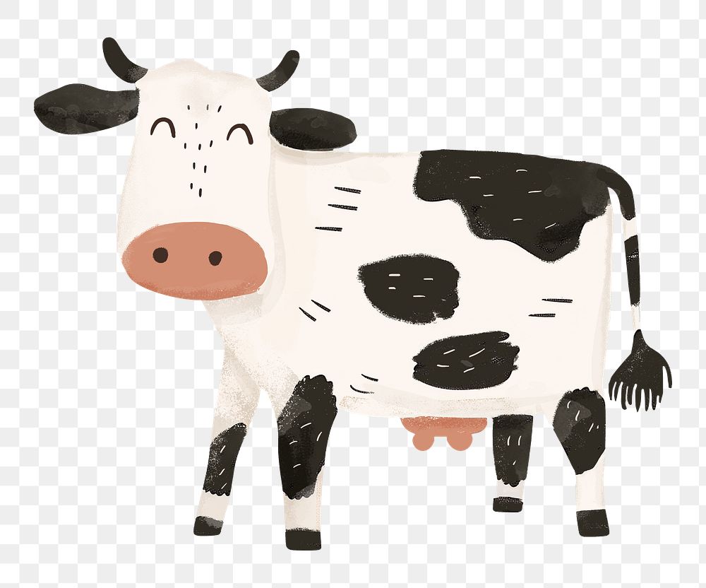 Dairy cow png farm animal digital art, transparent background