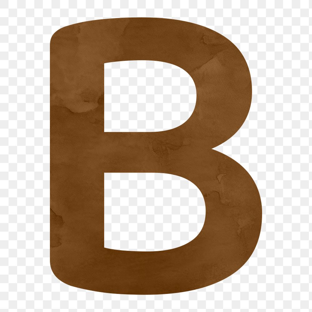 Letter B png brown digital art alphabet, transparent background