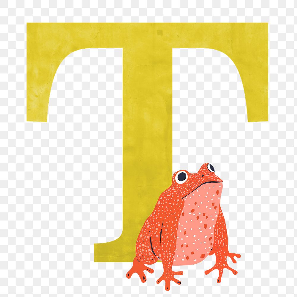 Letter T  png animal character alphabet, transparent background