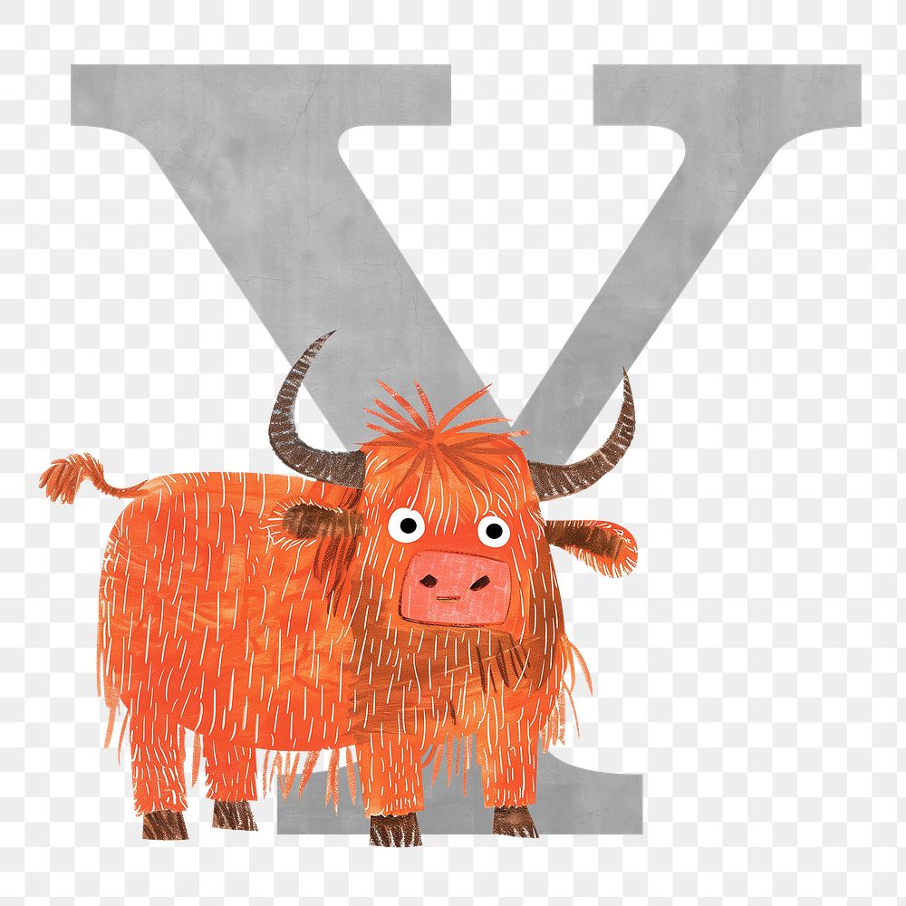 Letter Y  png animal character alphabet, transparent background