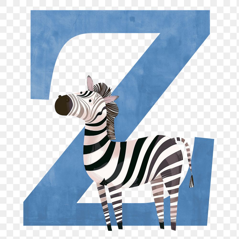 Letter Z  png animal character alphabet, transparent background