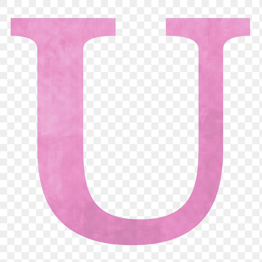 Letter U png alphabet, transparent background