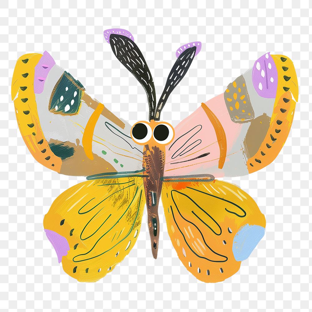 Butterfly png cute animal, transparent background
