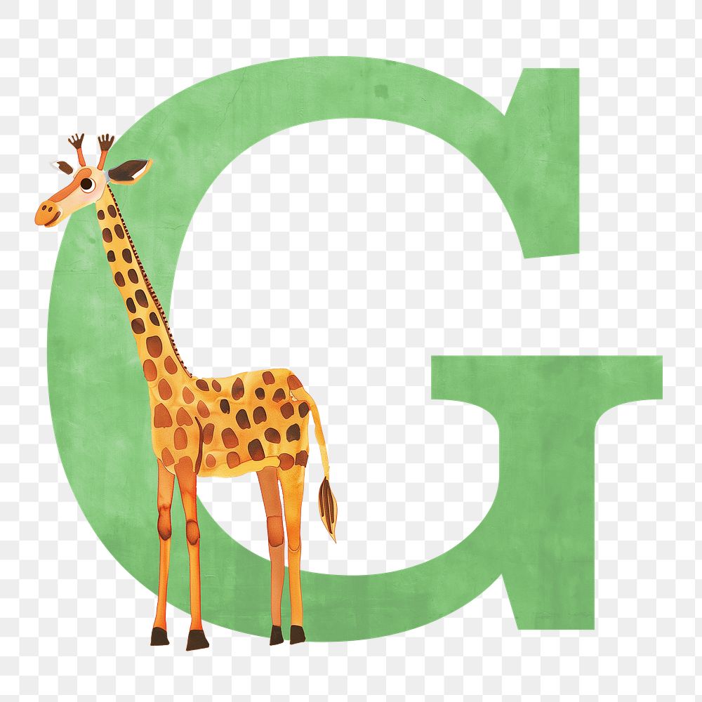 Letter G  png animal character alphabet, transparent background