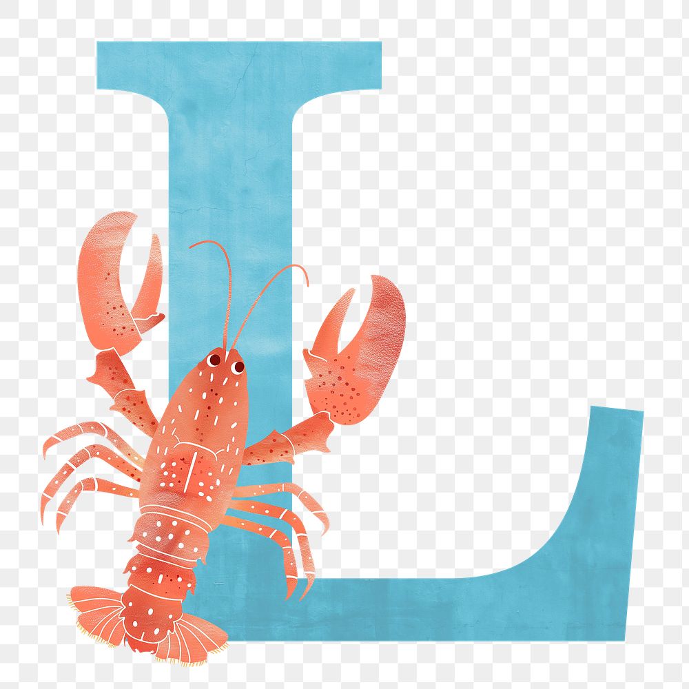 Letter L  png animal character alphabet, transparent background