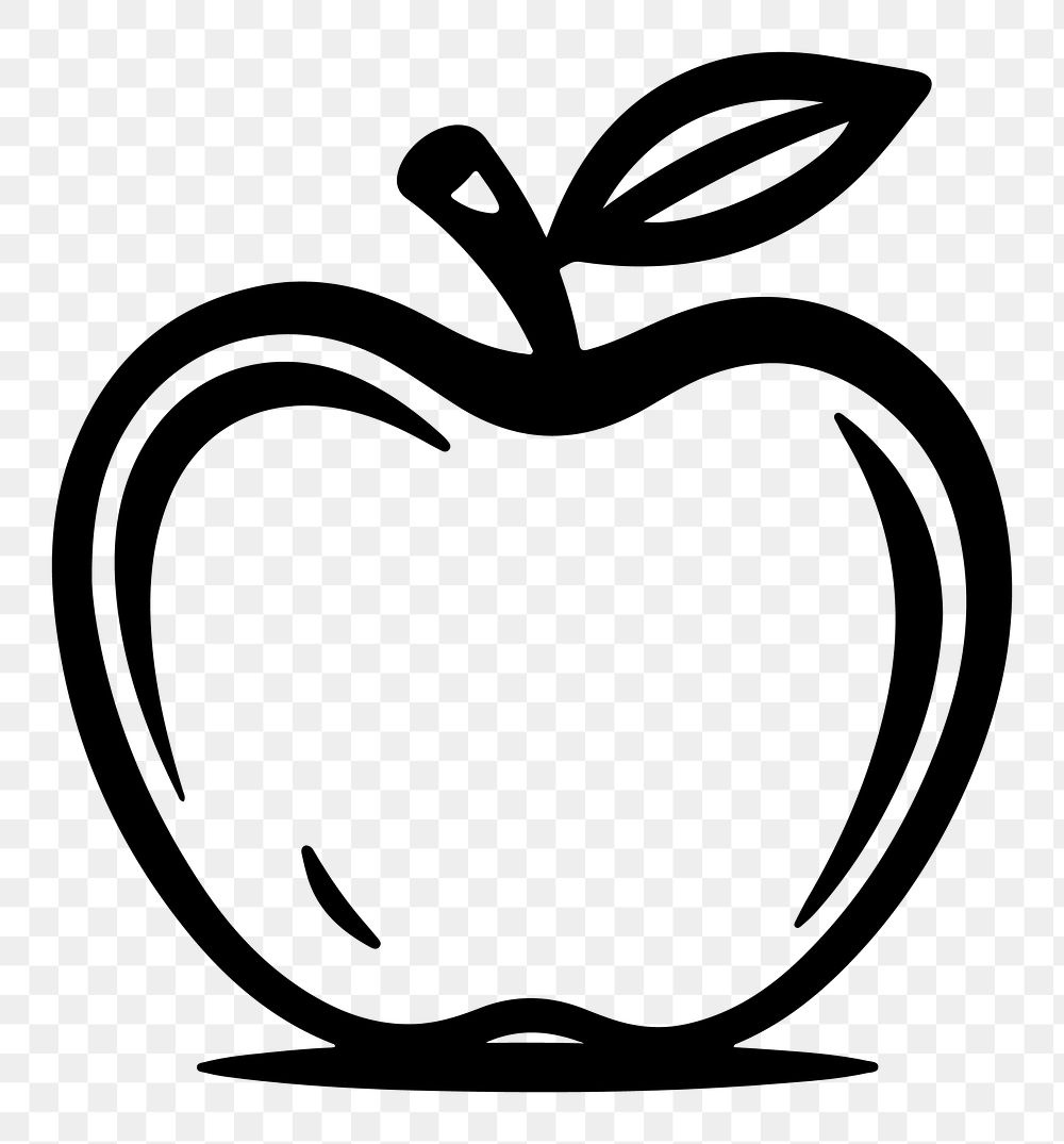 Apple png fruit line art, transparent background