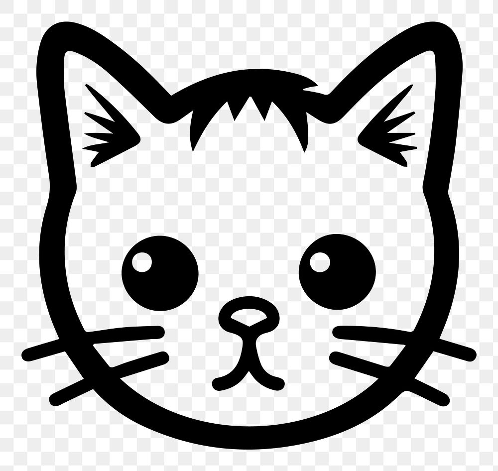 Cat png animal line art, transparent background