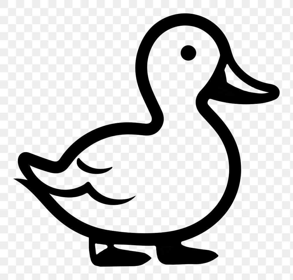 Duck png animal line art, transparent background
