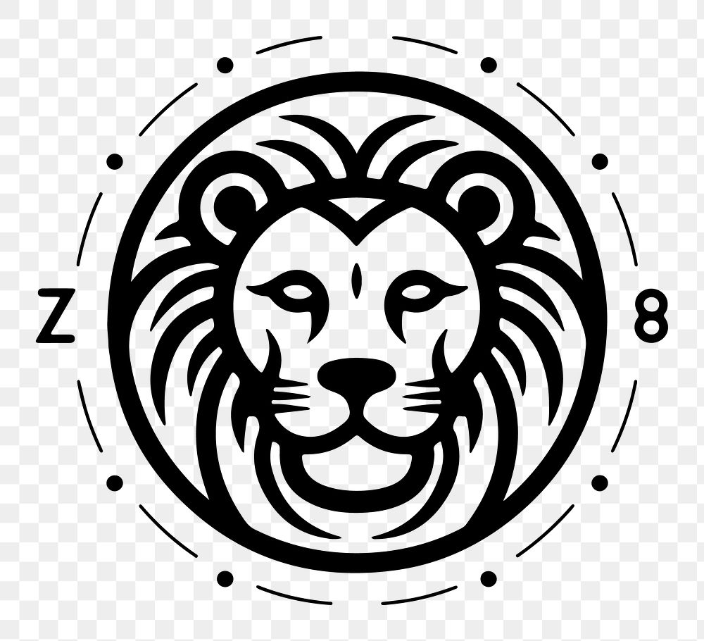 Leo png zodiac sign line art, transparent background