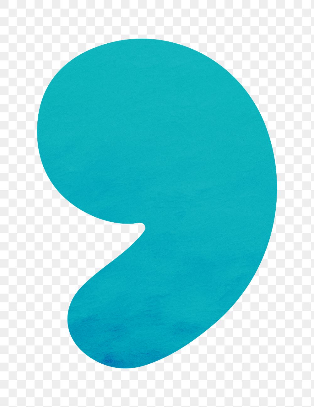 PNG blue comma sign, transparent background