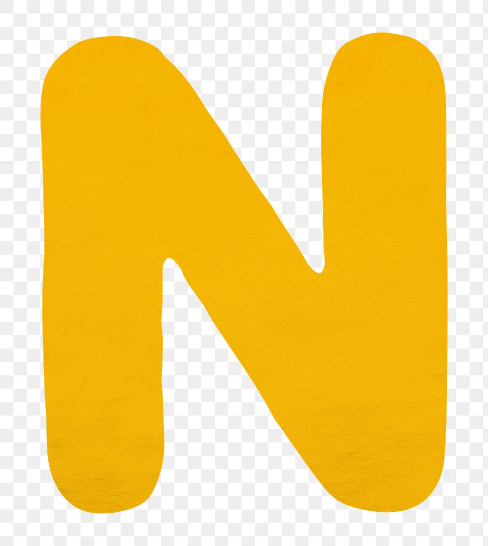 PNG yellow letter N  alphabet, transparent background
