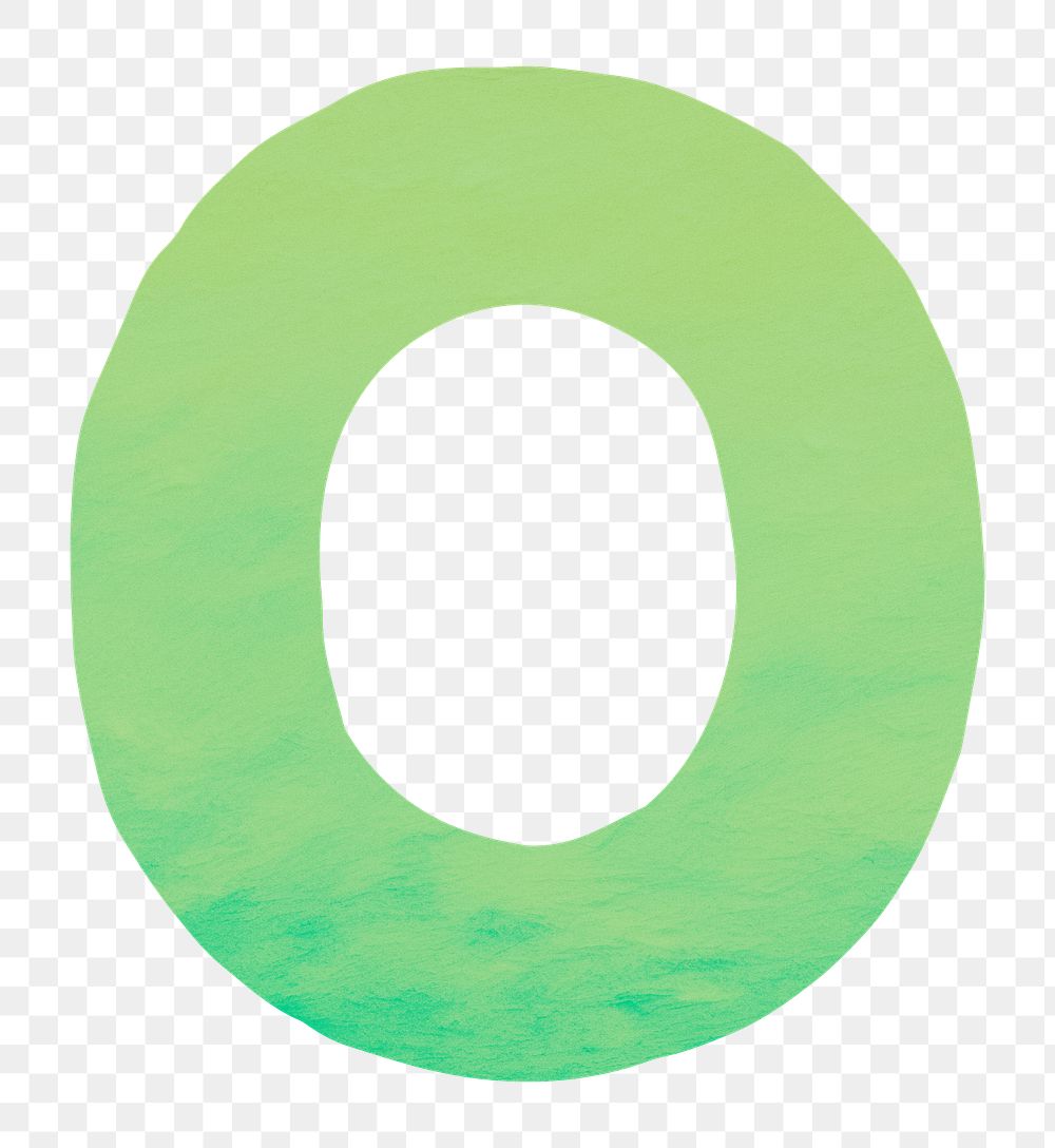 PNG green letter O alphabet, transparent background