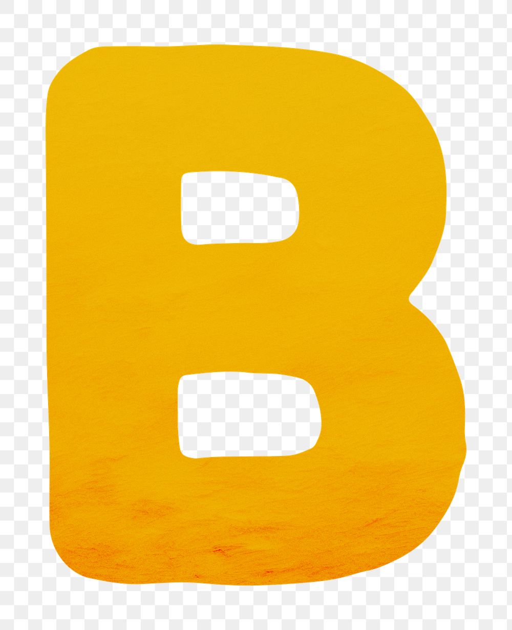 PNG yellow letter B  alphabet, transparent background