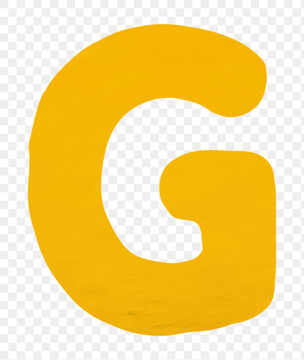 PNG yellow letter G  alphabet, transparent background