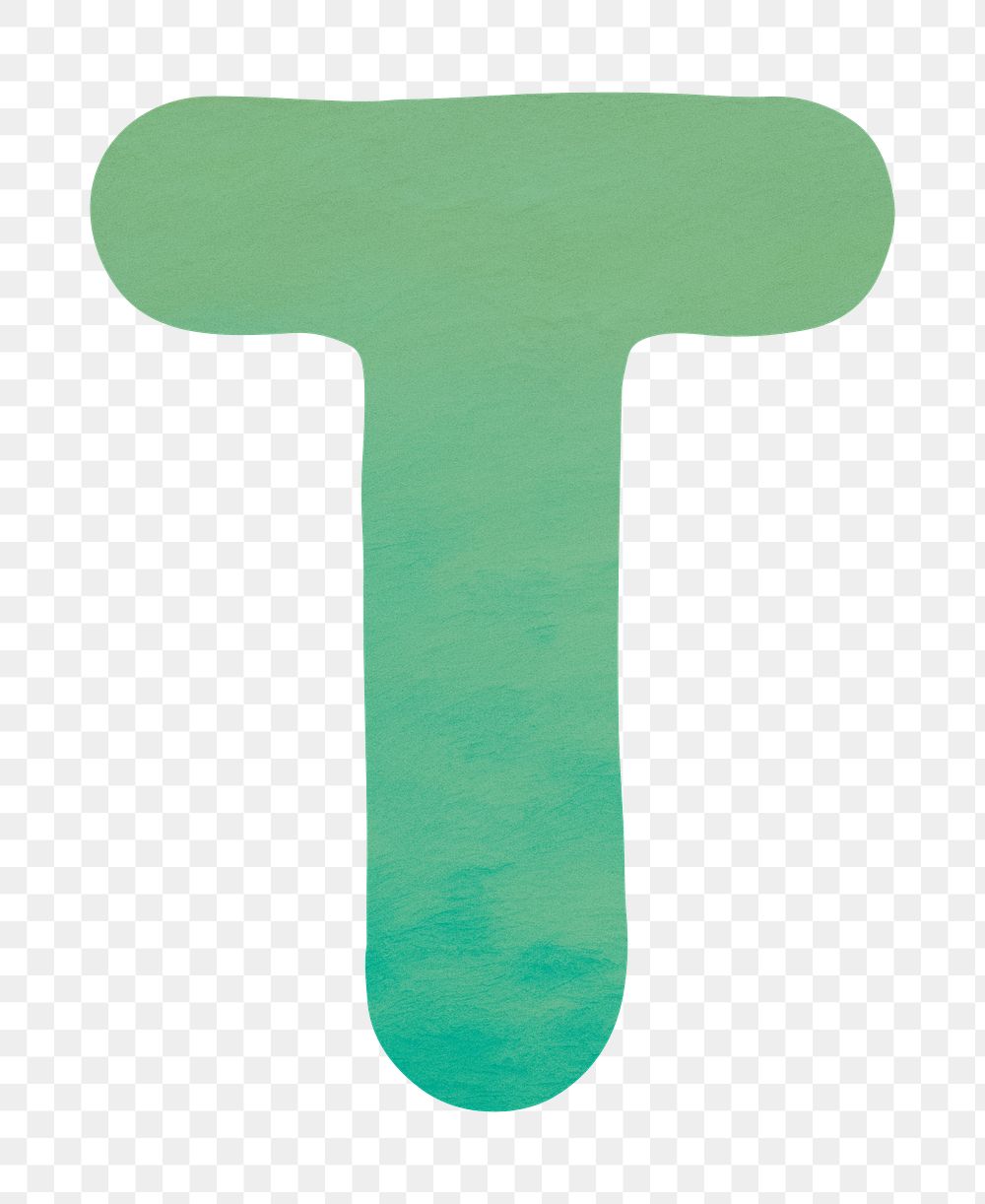 PNG green letter T alphabet, transparent background