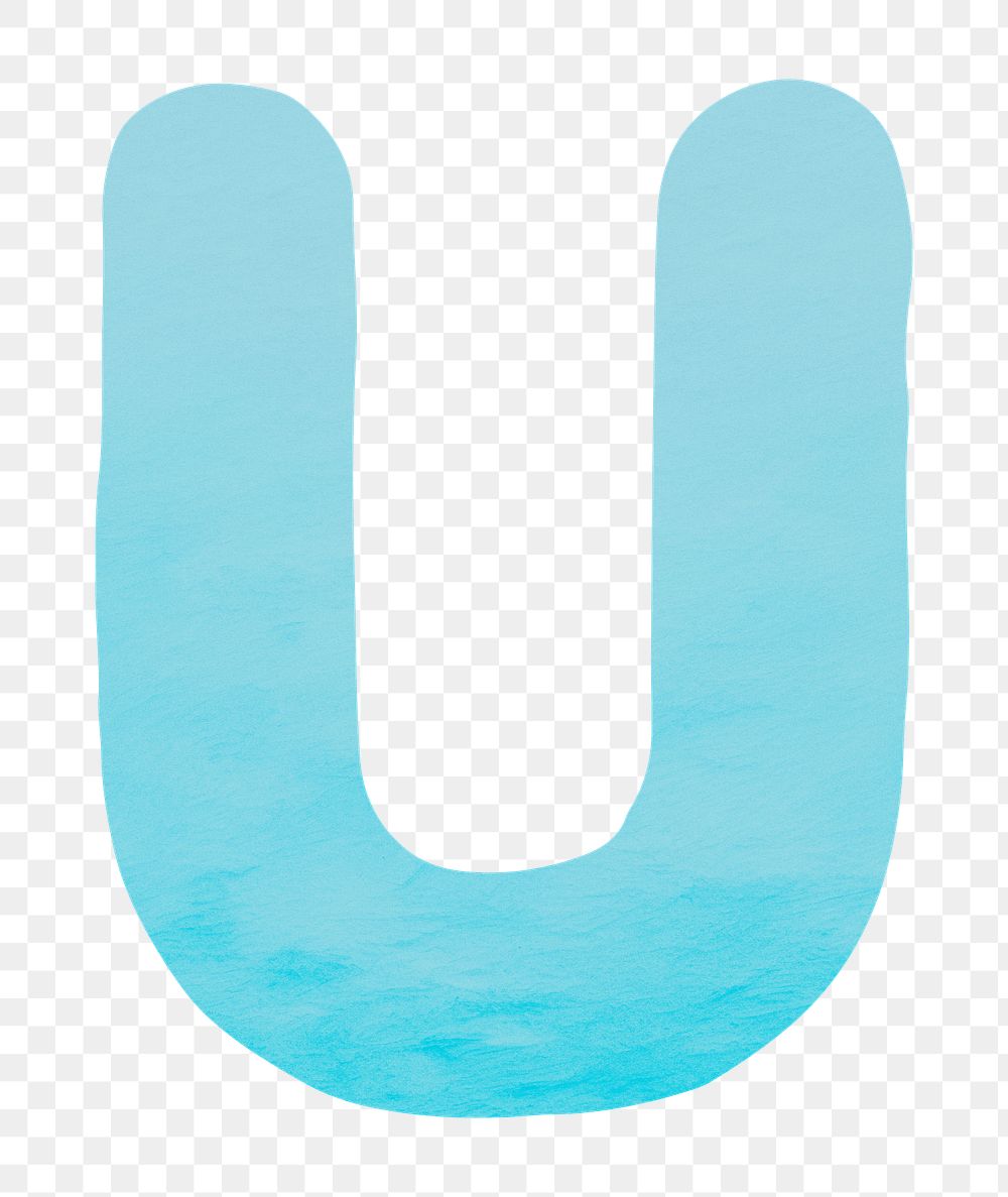 PNG blue letter U alphabet, transparent background