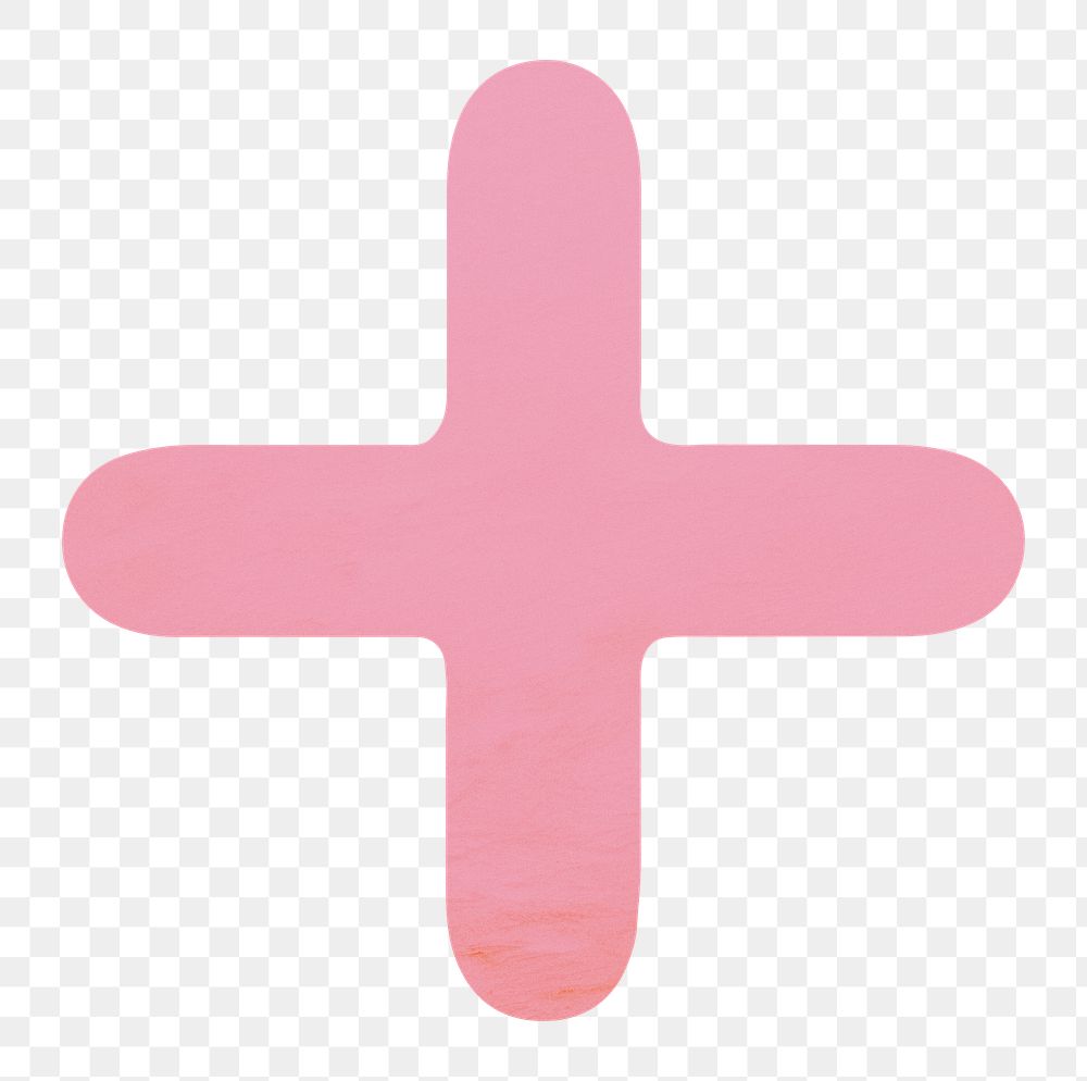 PNG pink plus sign, transparent background