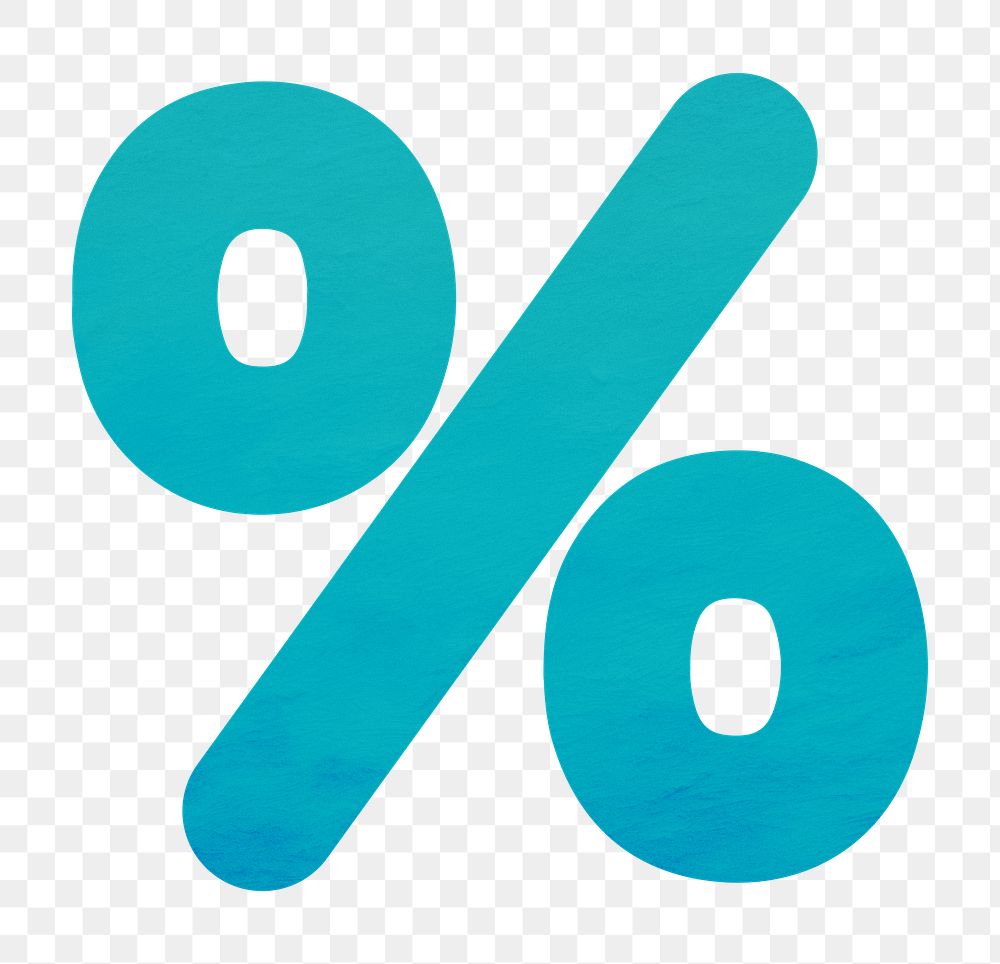 PNG blue percentage sign, transparent background