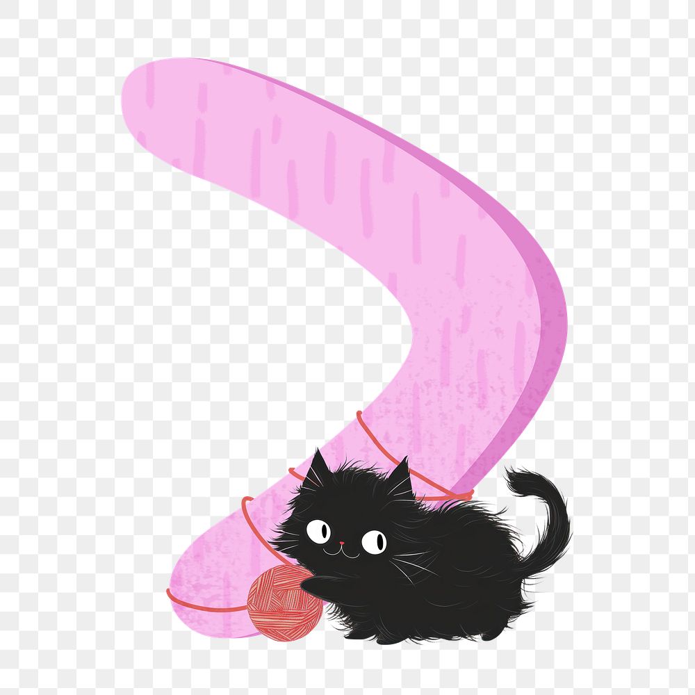 PNG pink greater than with cat character, transparent background