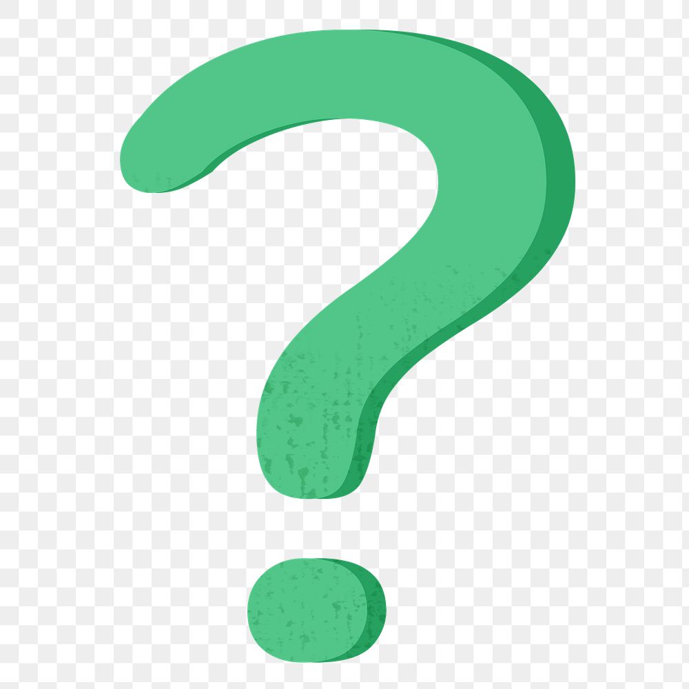 PNG green question mark sign, transparent background