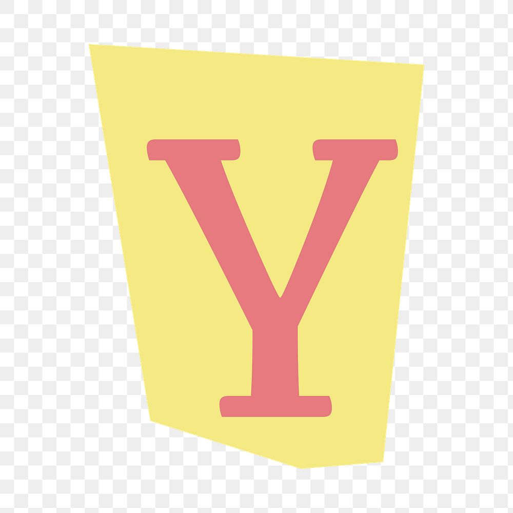Letter Y png papercut alphabet illustration, transparent background