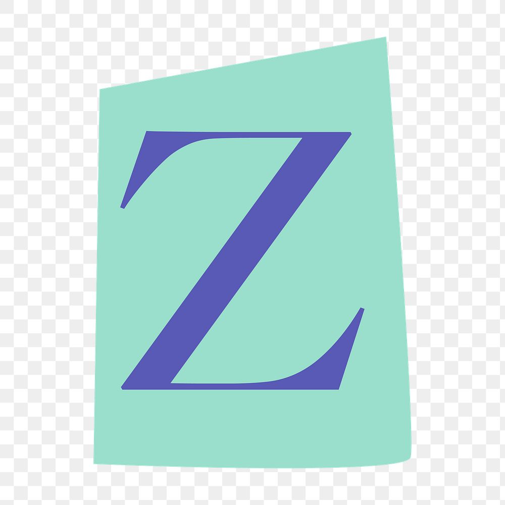 Letter Z png papercut alphabet illustration, transparent background