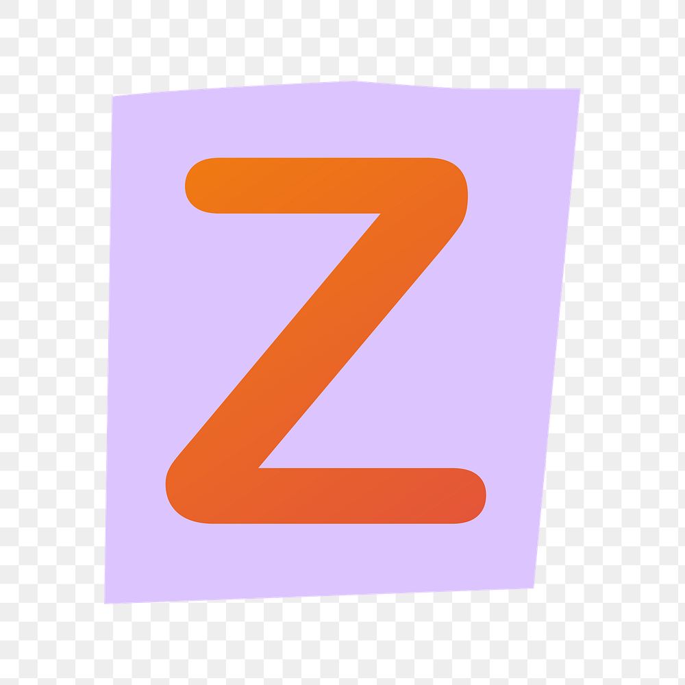 Letter Z png papercut alphabet illustration, transparent background