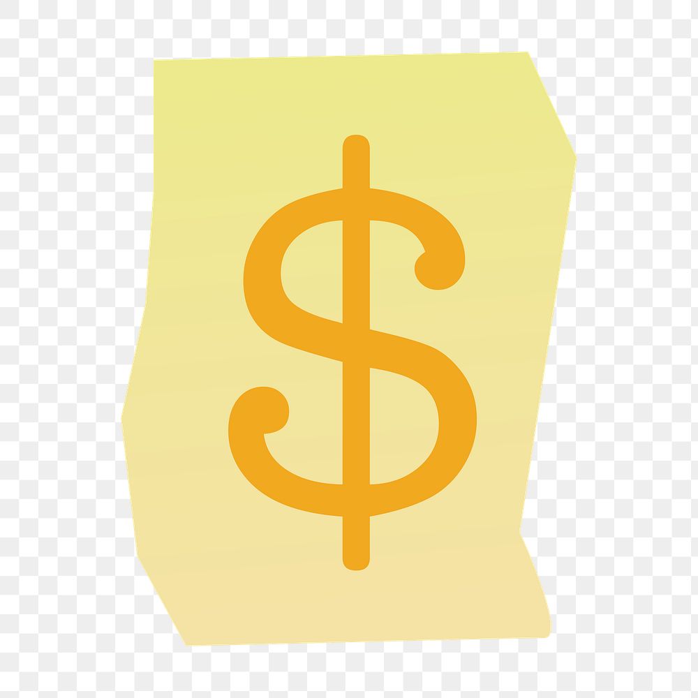 Dollar  sign png papercut illustration, transparent background