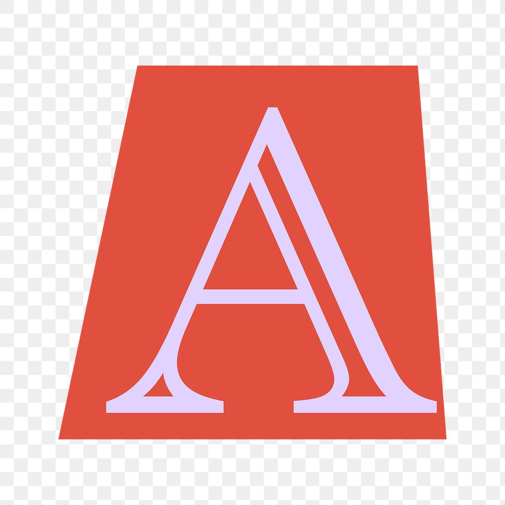 Letter A png papercut alphabet illustration, transparent background
