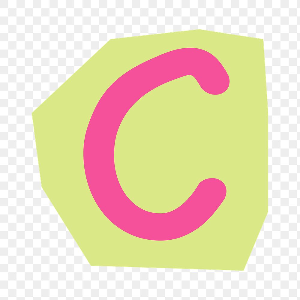 Letter C png papercut alphabet illustration, transparent background