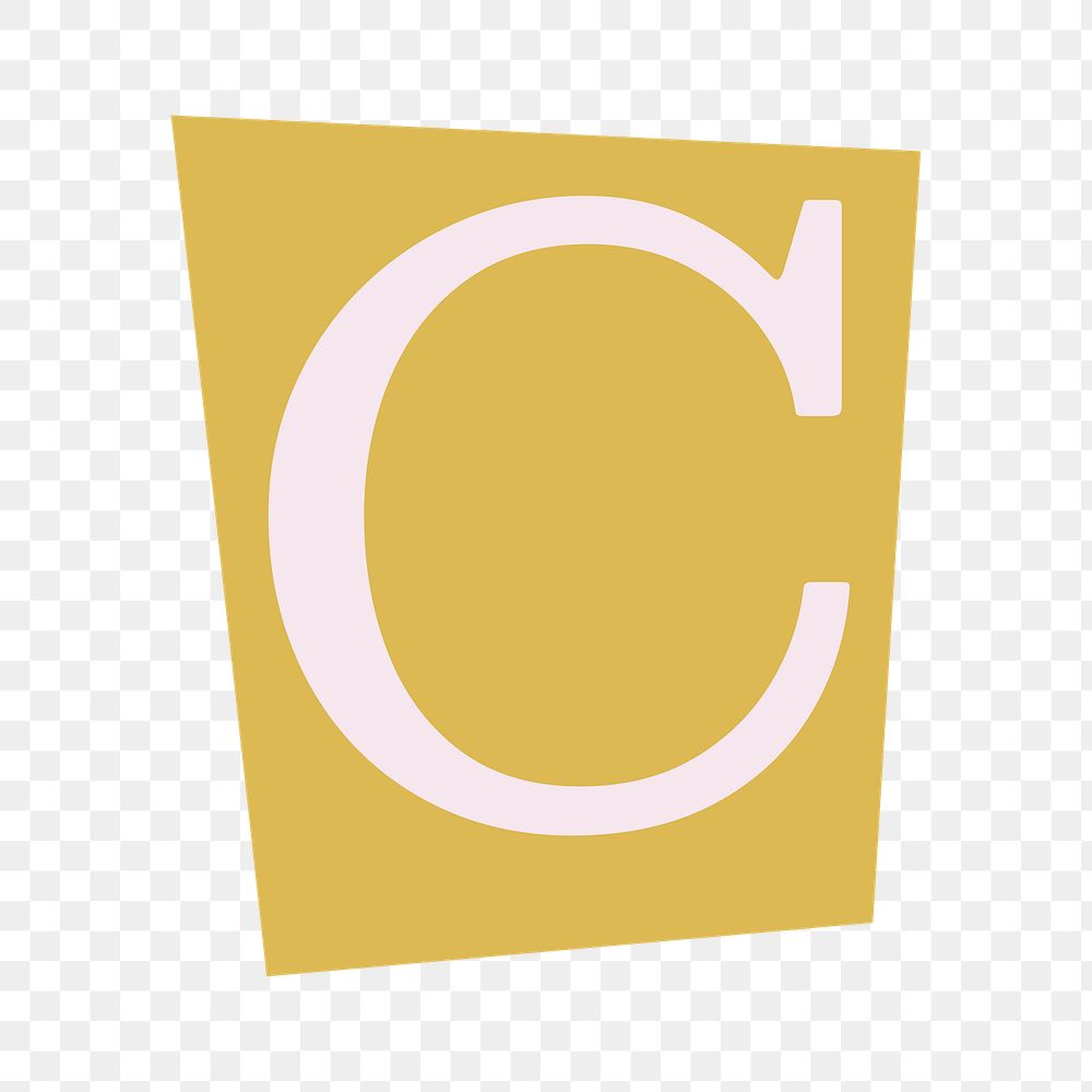 Letter C png papercut alphabet illustration, transparent background