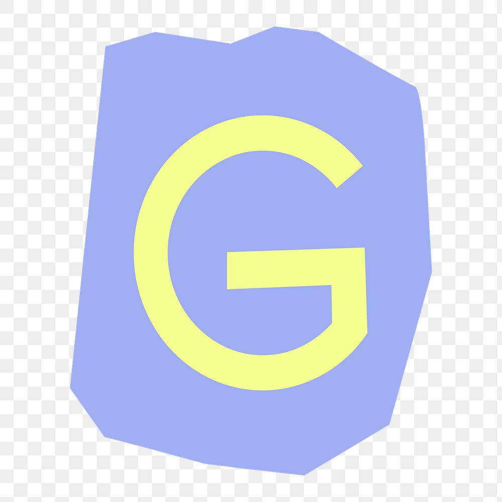 Letter G png papercut alphabet illustration, transparent background