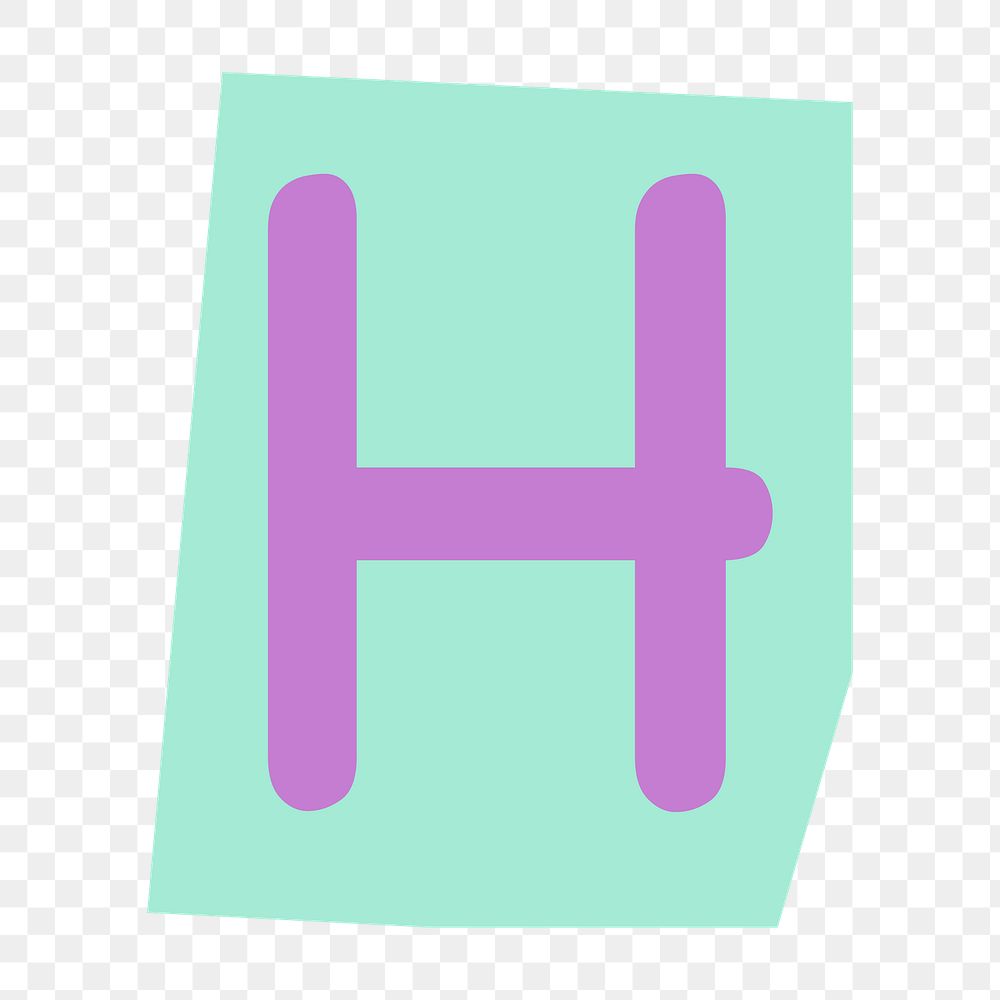 Letter H png papercut alphabet illustration, transparent background