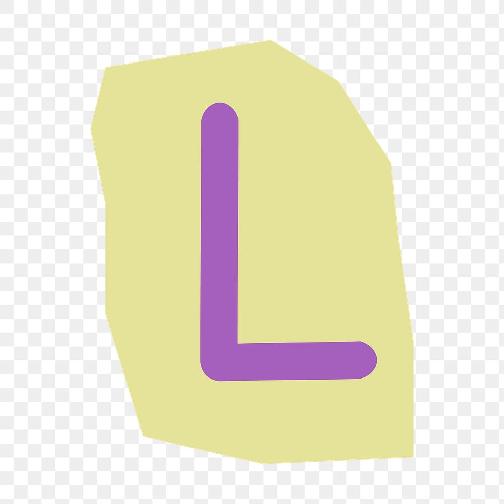Letter L png papercut alphabet illustration, transparent background