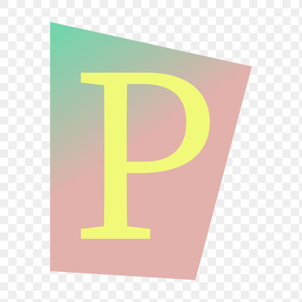 Letter P png papercut alphabet illustration, transparent background