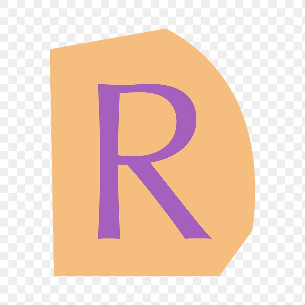 Letter R png papercut alphabet illustration, transparent background