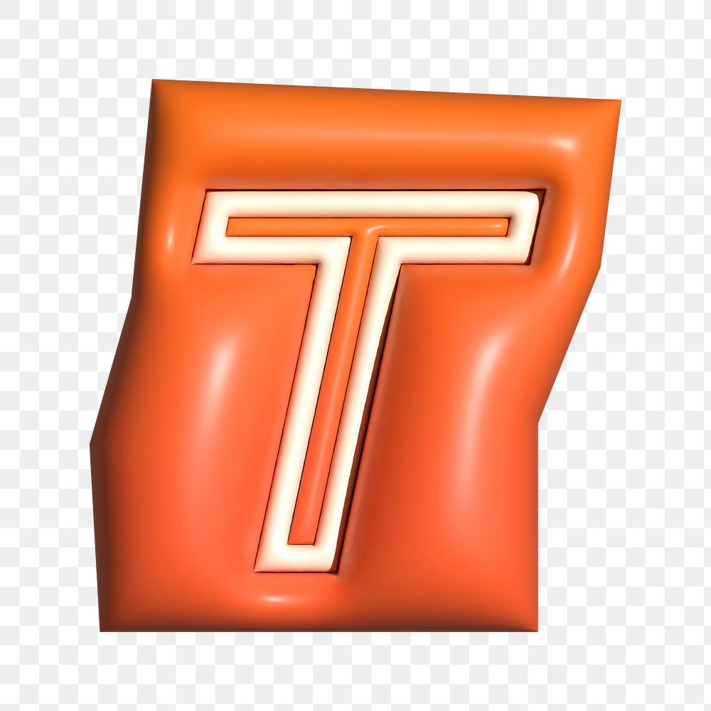 Letter T png in 3D alphabets illustration