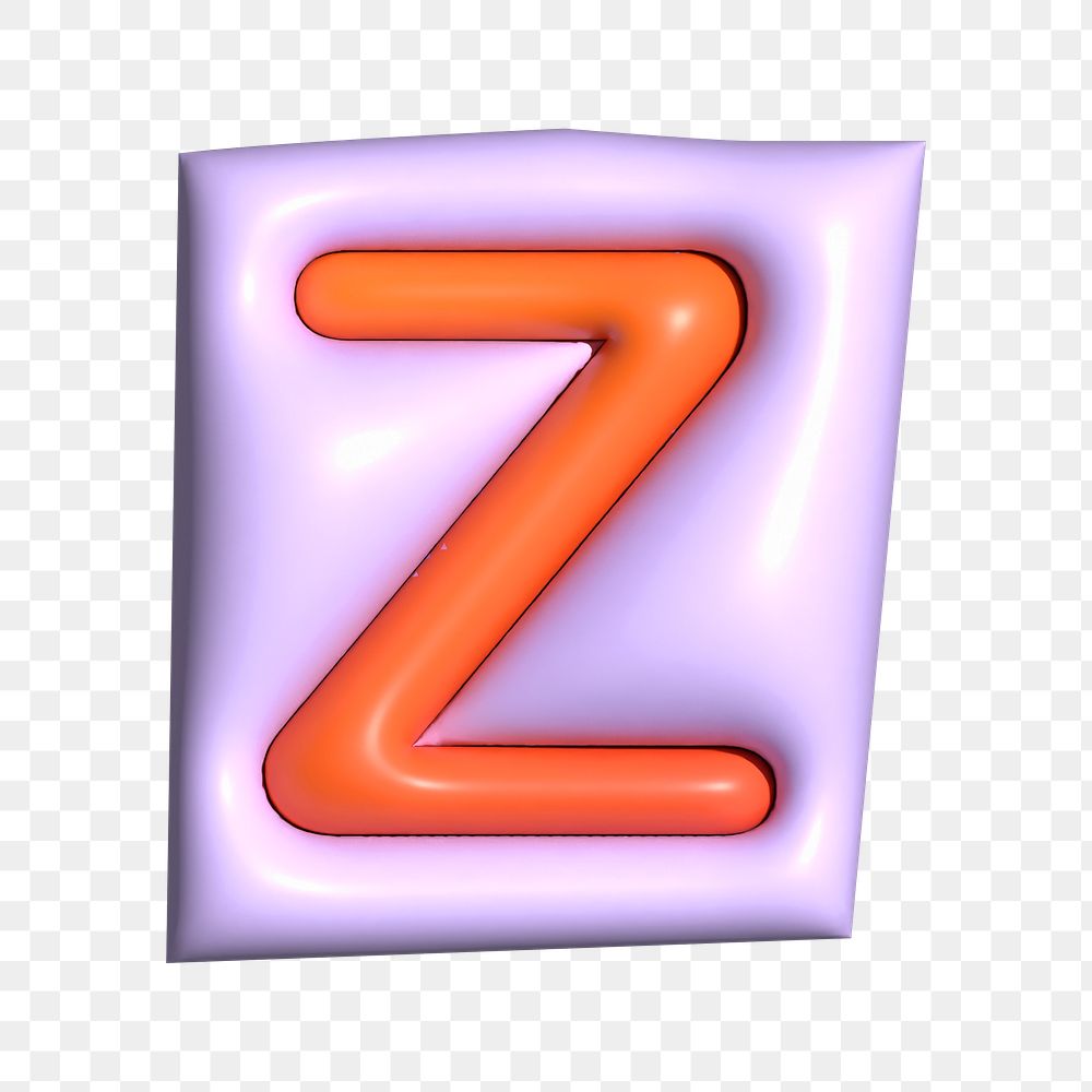 Letter Z png in 3D alphabets illustration