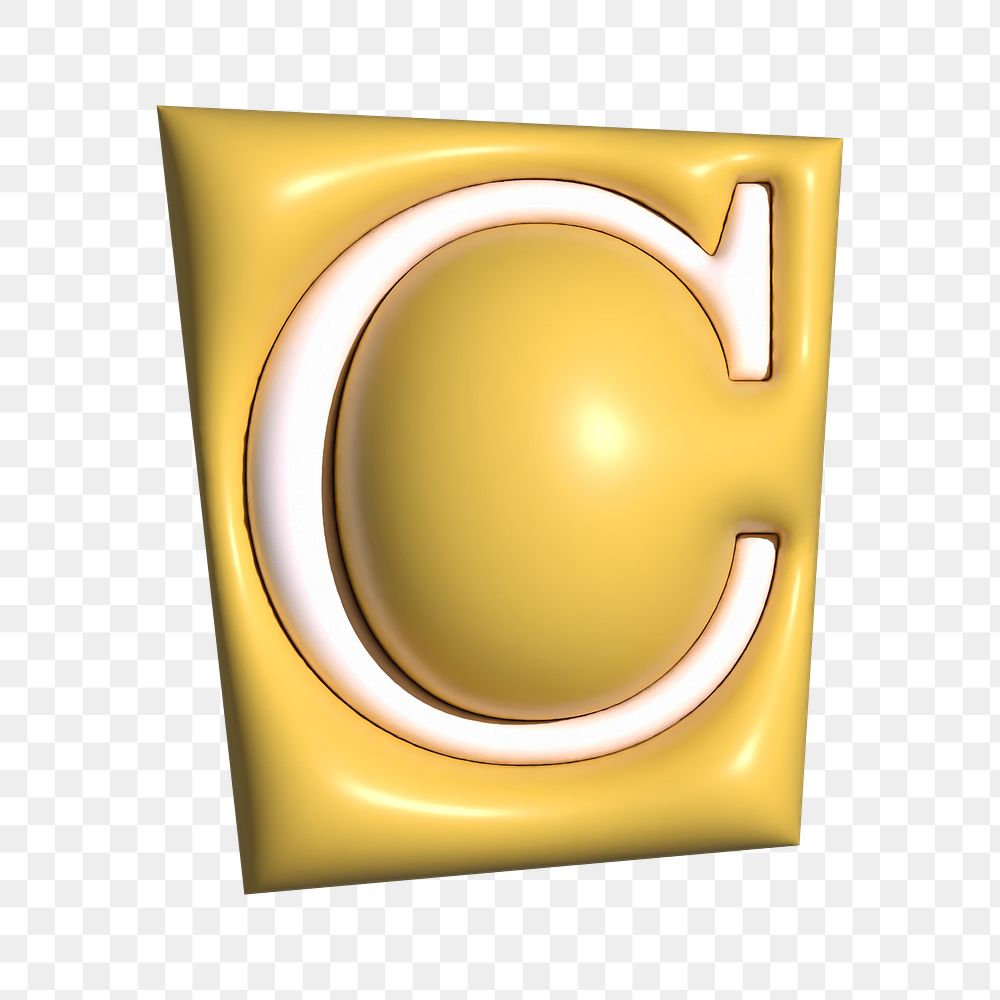 Letter C png in 3D alphabets illustration