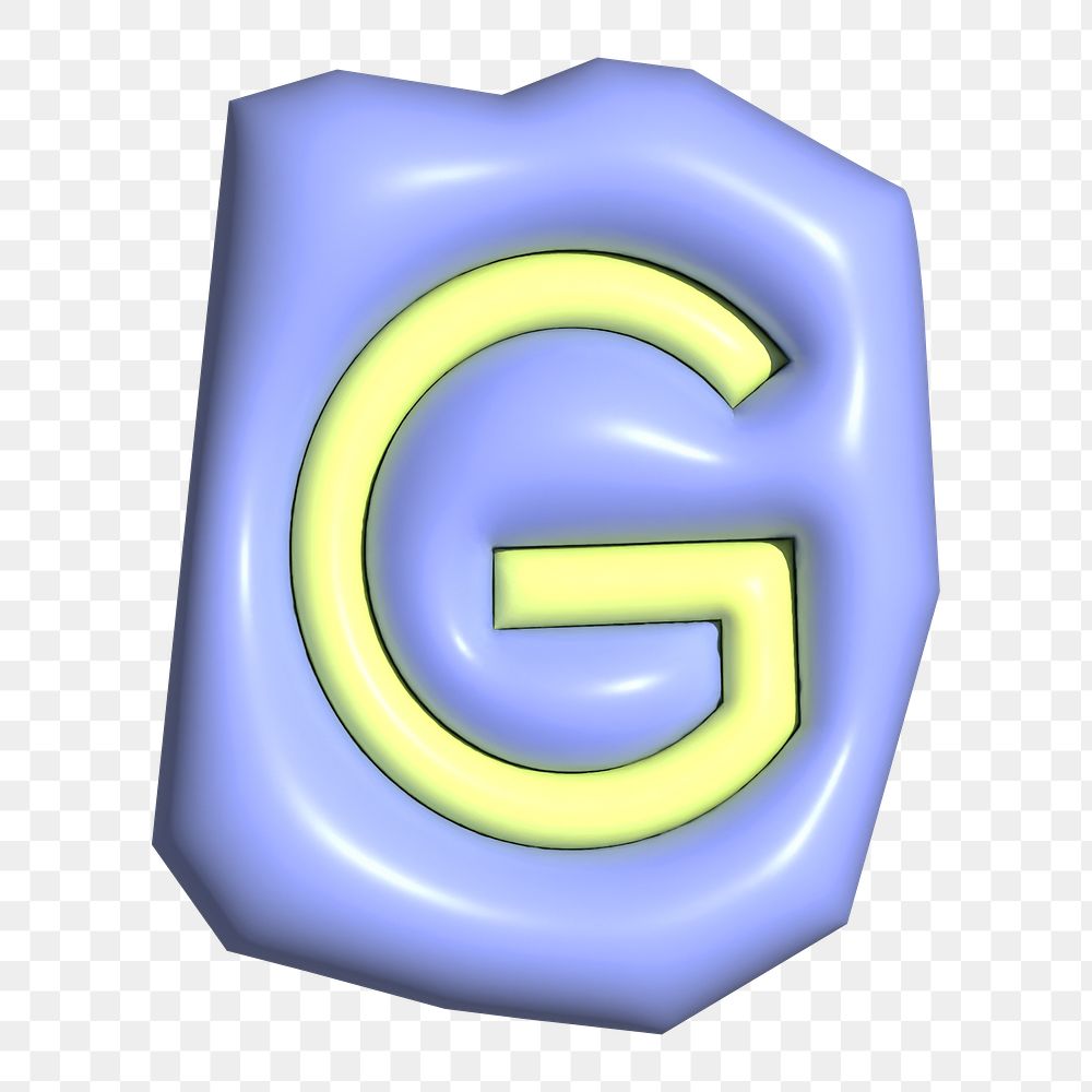 Letter G png in 3D alphabets illustration