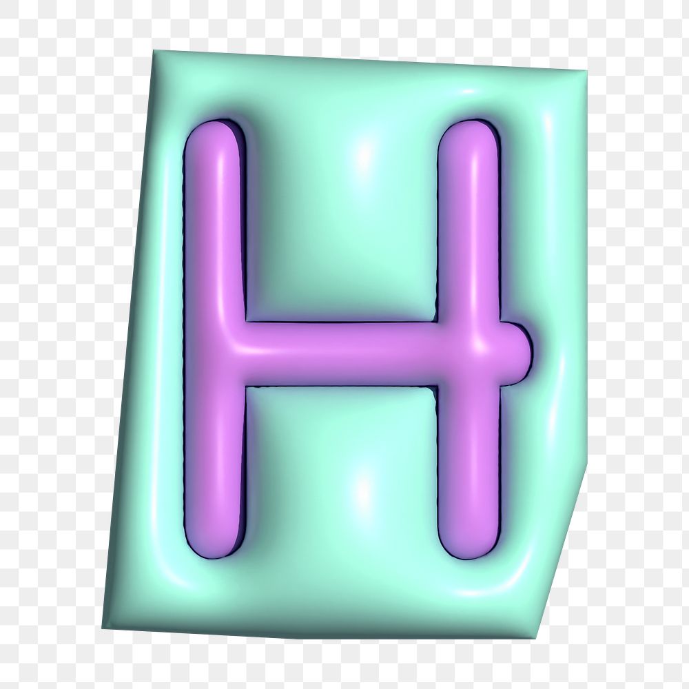 Letter H png in 3D alphabets illustration