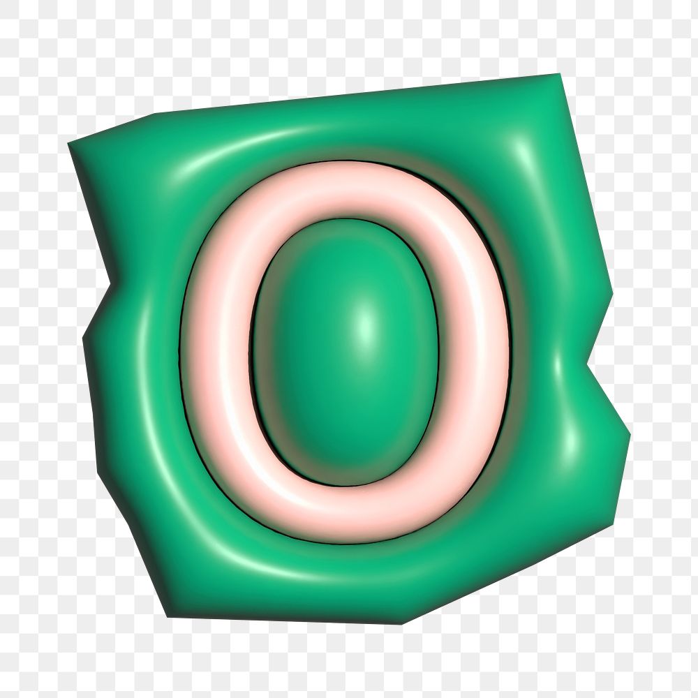Letter O png in 3D alphabets illustration