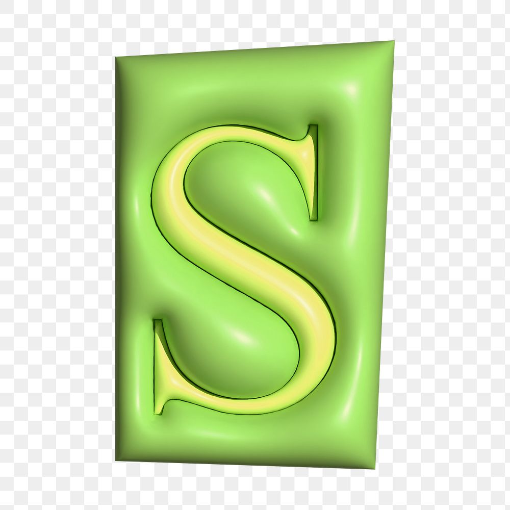 Letter S png in 3D alphabets illustration