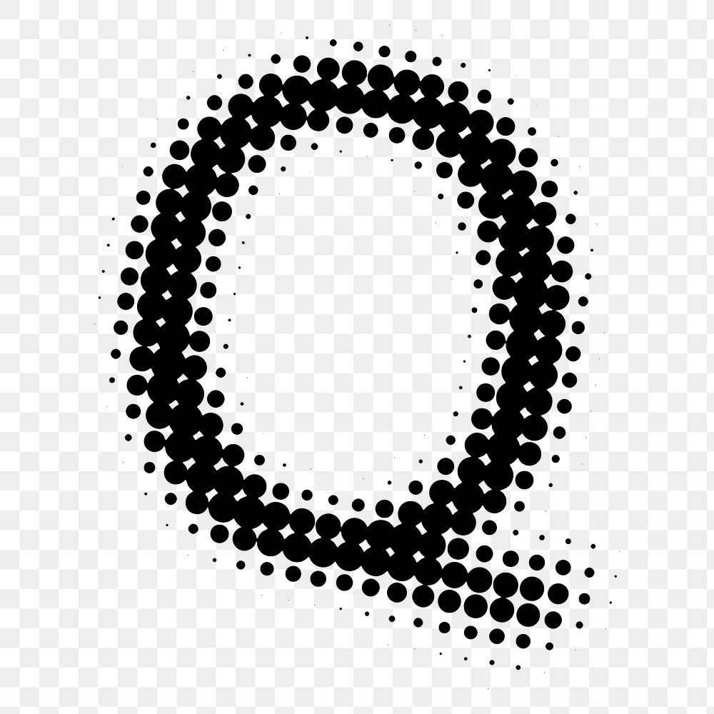 PNG Q letter, halftone font, transparent background