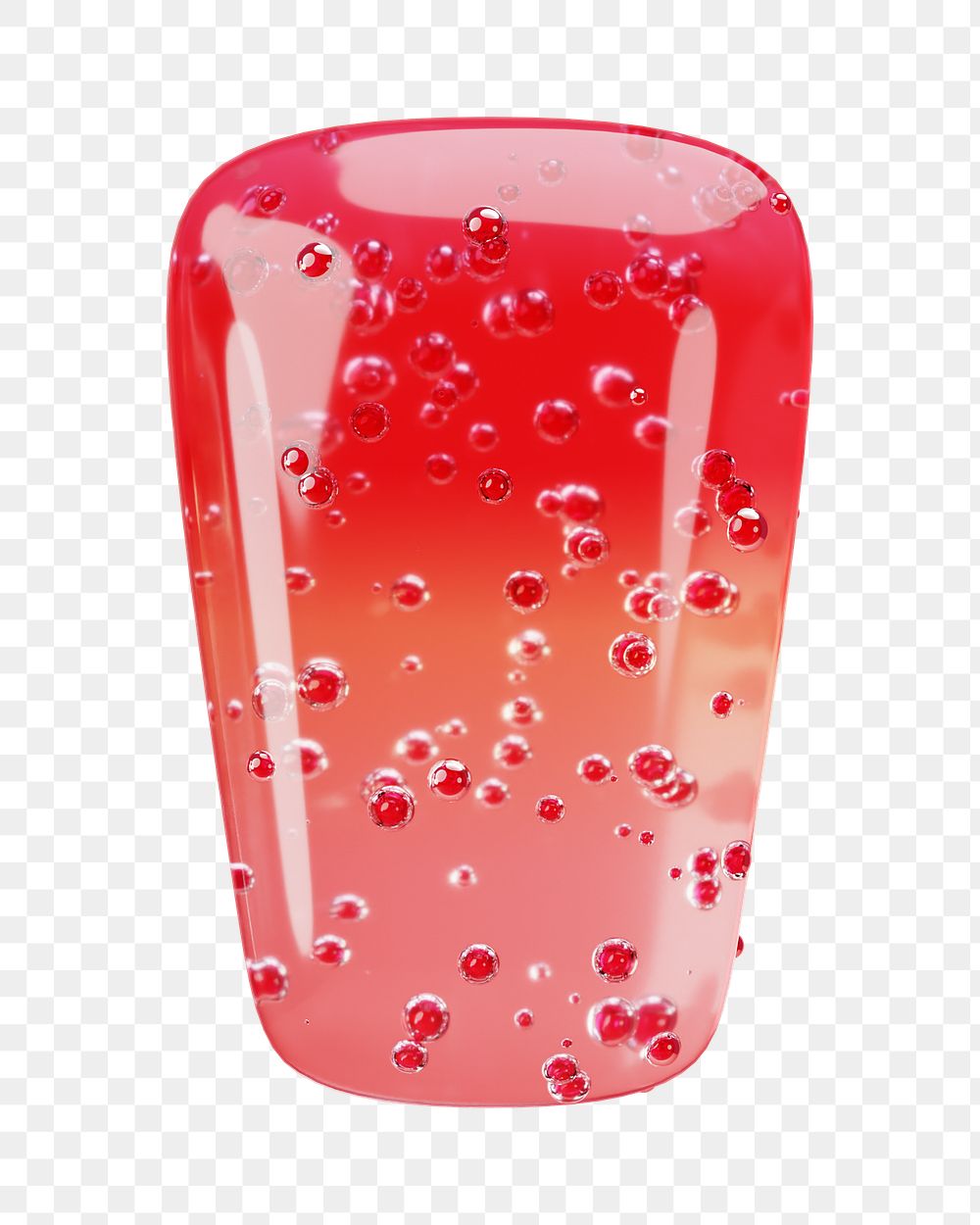 Prime sign png 3D red jelly symbol, transparent background