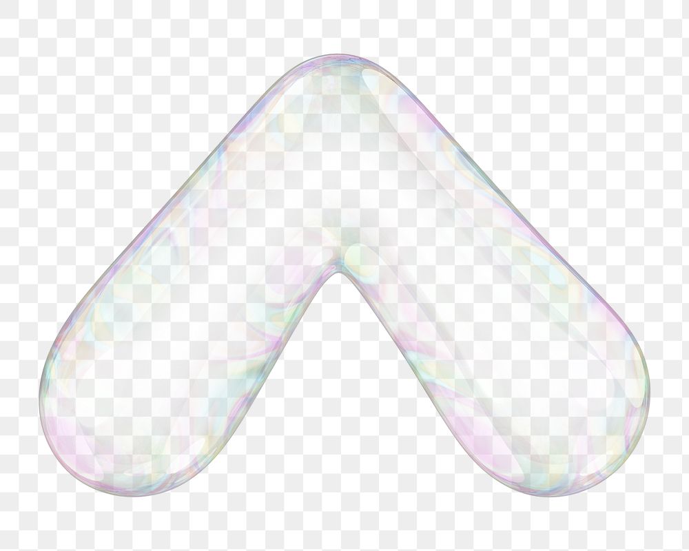 Circumflex png 3D iridescent symbol, transparent background