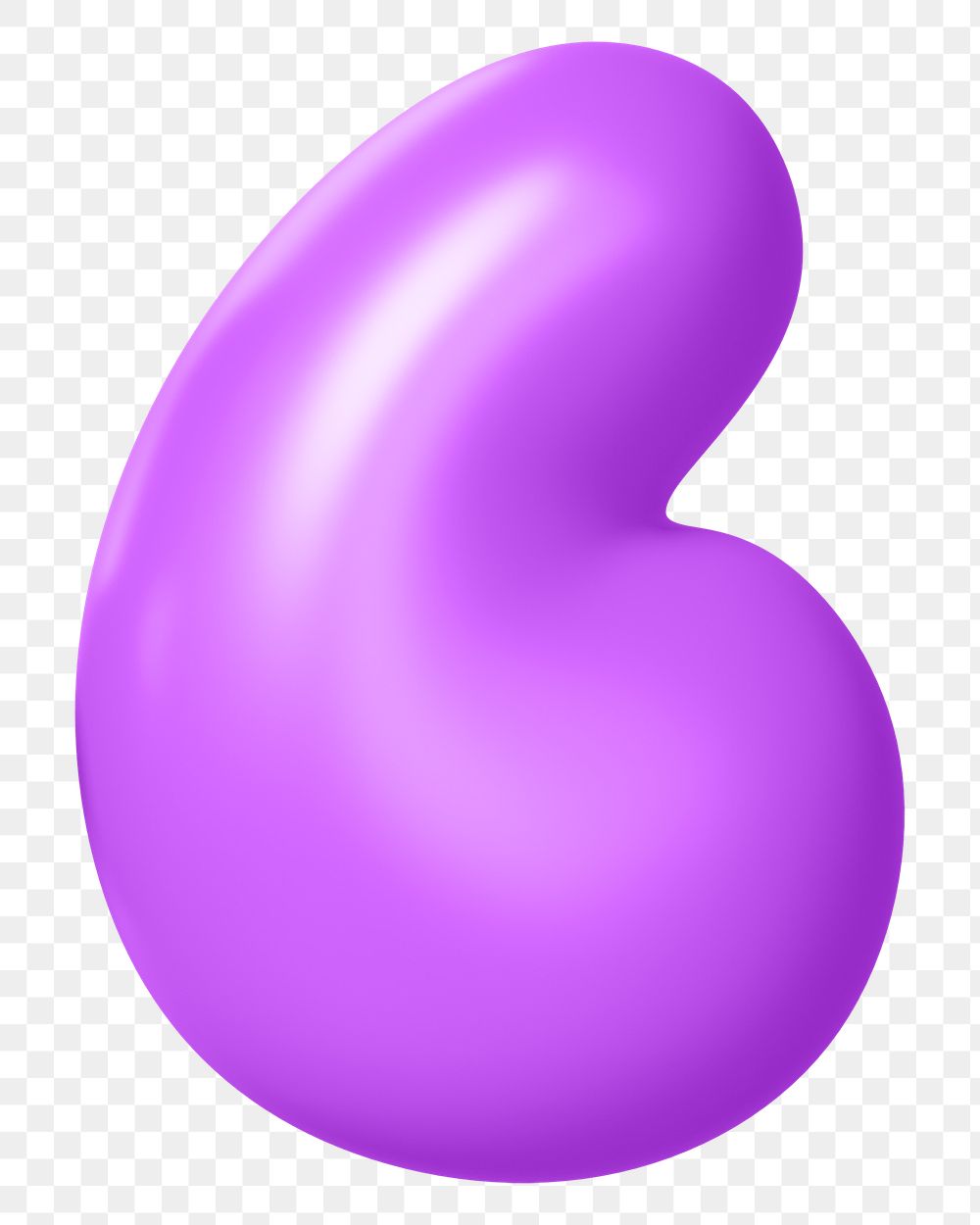 Quotation mark png 3D purple symbol, transparent background