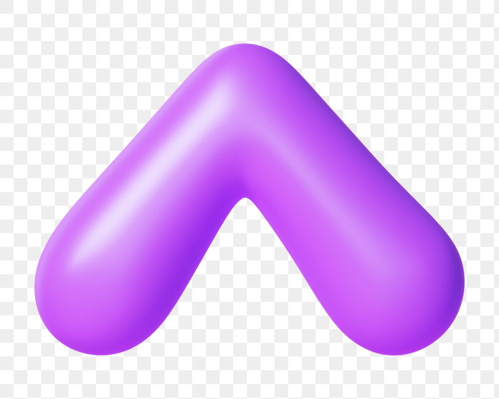 Circumflex png 3D purple symbol, transparent background