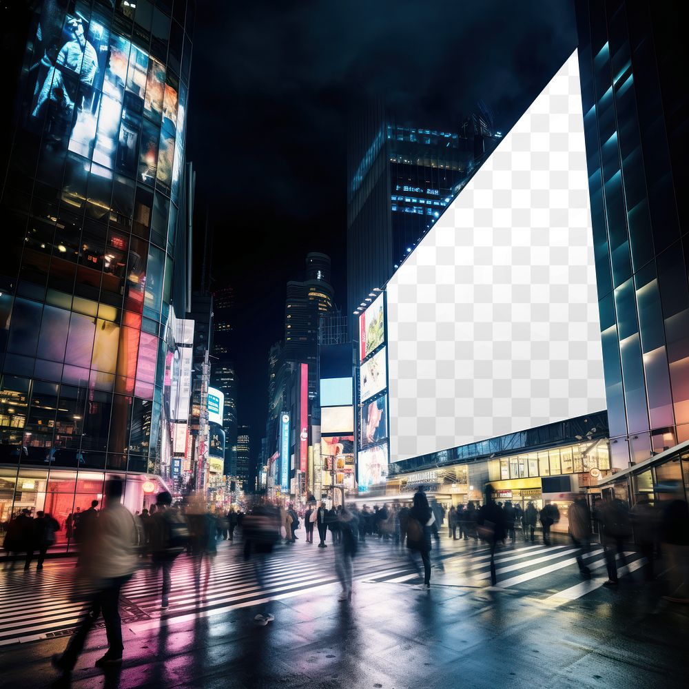 PNG Digital billboard screen mockup, transparent design