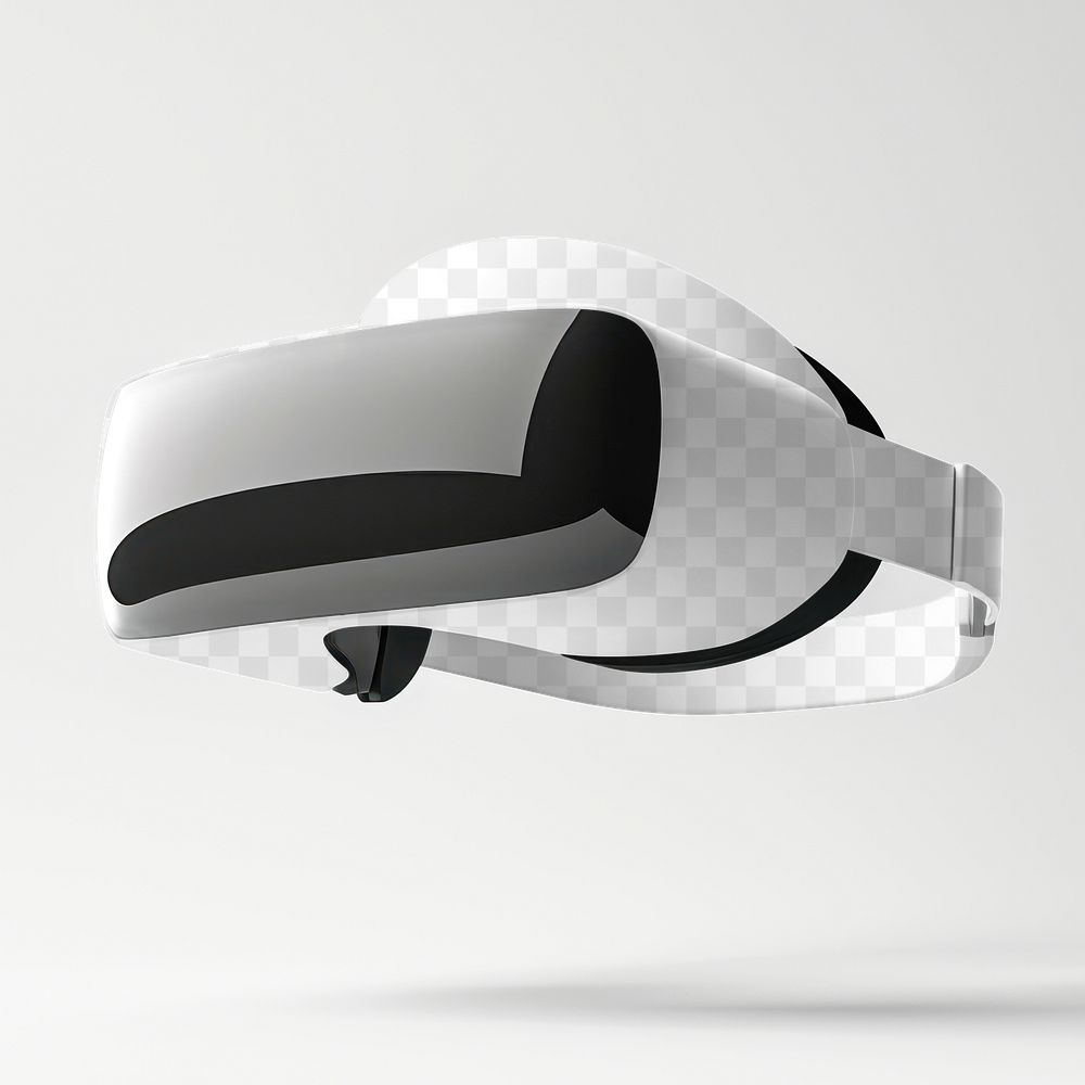 PNG VR headset mockup, transparent design